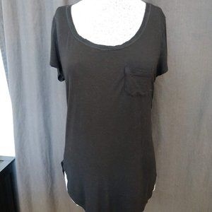 White House Black Market | Scoop Neck Long Black Tee